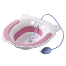 Sitz Bath 15x15 Inches HeatResistant Foldable Postpartum ToiletSeat Compatible With Flusher Hose Drain Holes Style1