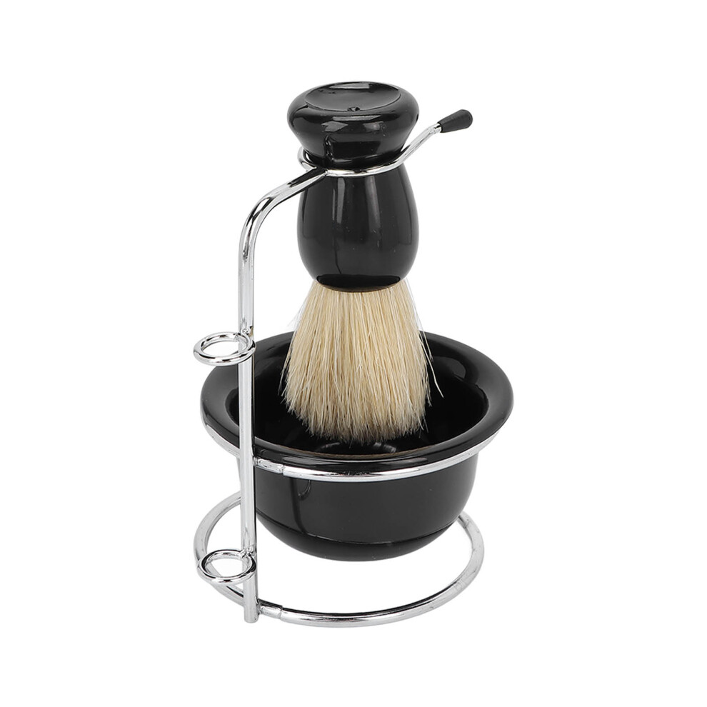 Professional 3pcs Shaving Kit: Soft Brush Bowl & Space-Saving Stand