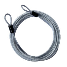 Security Cable Lock 15Ft 3mm Braided Steel Coated Safety Cable For Outdoor Travel Luggage Lock Double Loop Lightweight 1 Pack