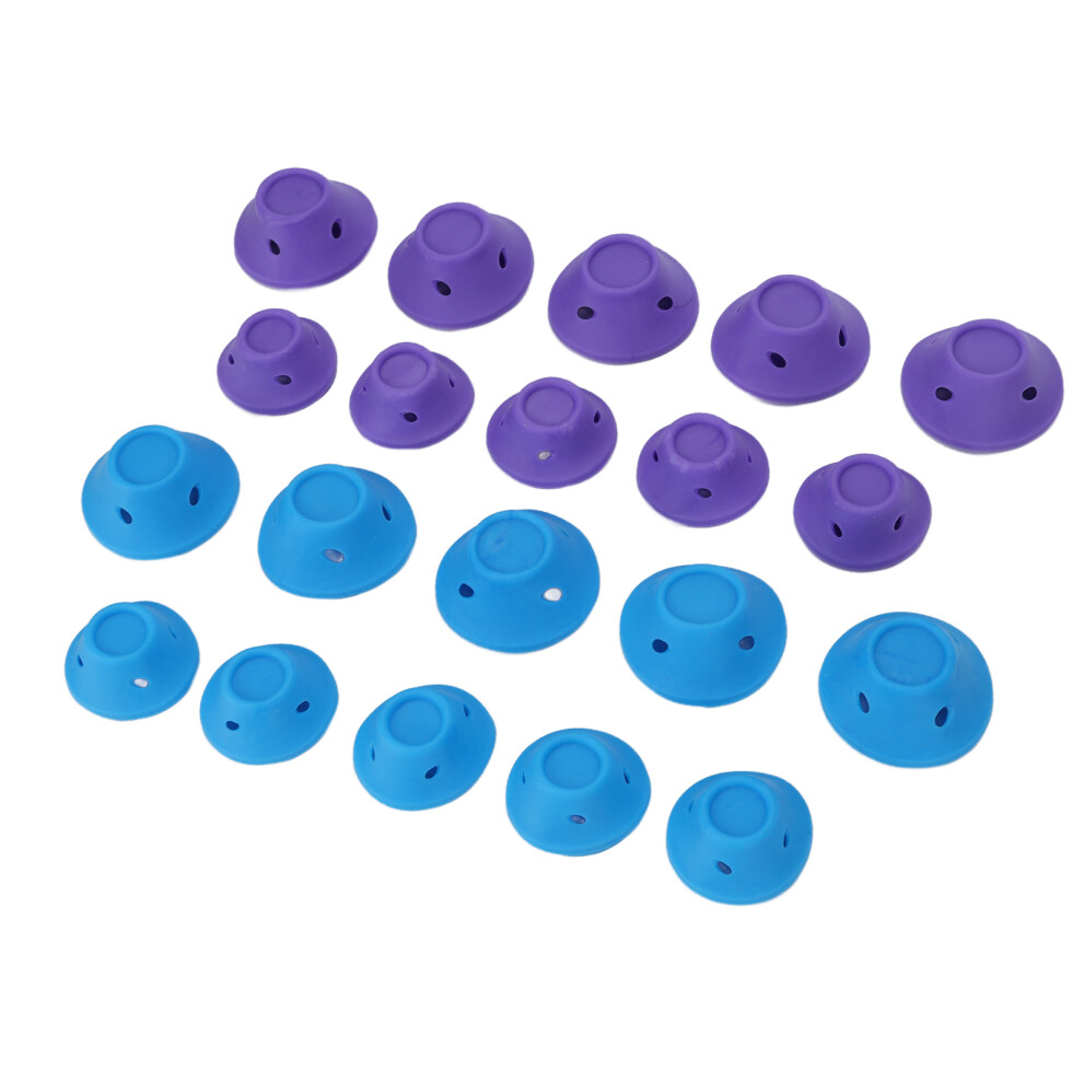 Purple/Blue 20 Mushroom Hair Curlers Silicone Self Grip For Long Medium Short Hair Styling