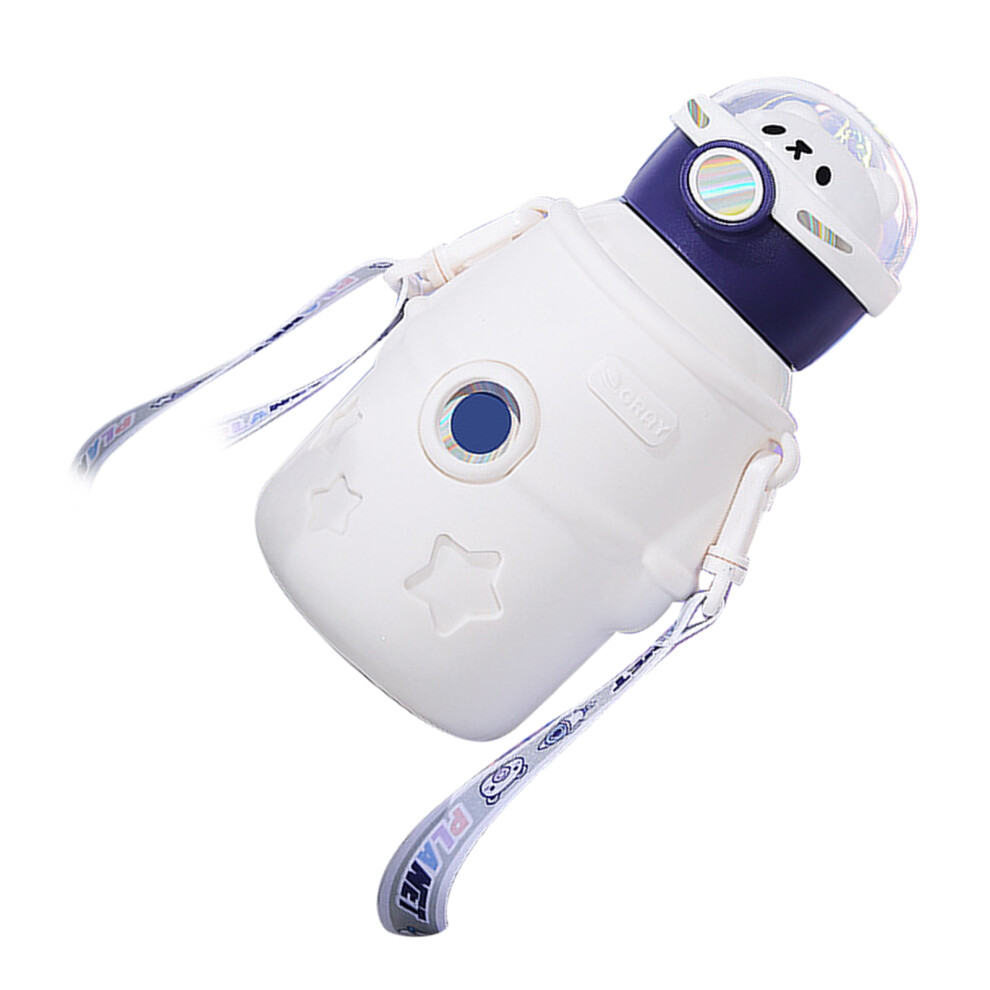 500Ml Stainless Steel Vacuum Insulated Children's Mug With Lid & Straw White