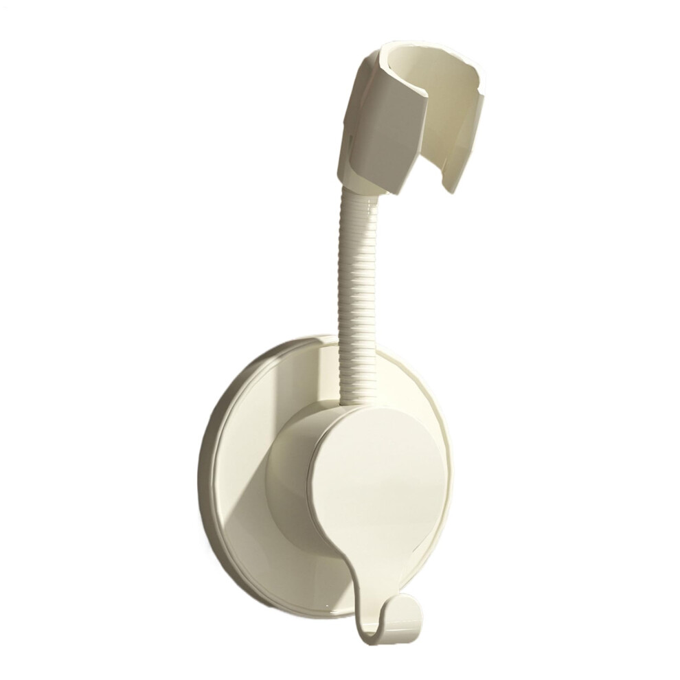 Shower Head Mount No Drilling Wall Mount Showerhead Holder Ergonomic Adjustable Wand Stand Bracket Creamy For Hotel Dorms 9382693728487