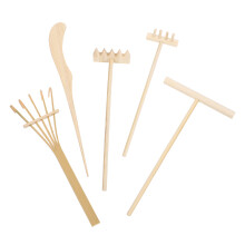 10Pièces Outils Mini Jardin Bambou Râteau Décor