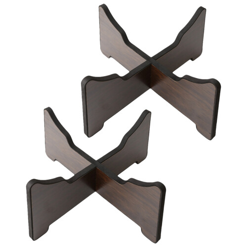 3Pièces Support Tambour Langue Bois Mdf Marron Stable Portable