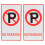 2Pièces Panneaux Alu Signal Interdiction De Stationner 9