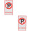 2Pièces Panneaux Alu Signal Interdiction De Stationner 5