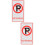 2Pièces Panneaux Alu Signal Interdiction De Stationner 4