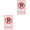 2Pièces Panneaux Alu Signal Interdiction De Stationner 8