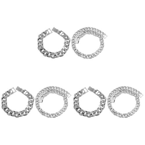 3Ensembles Colliers Et Bracelets Link Argent Style Hip-Hop 1