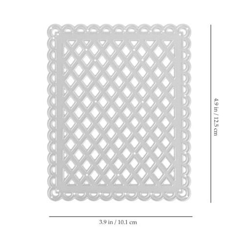 3Pièces Matrice De Découpe Grille Rectangle En Acier Pour Scrapbooking 2