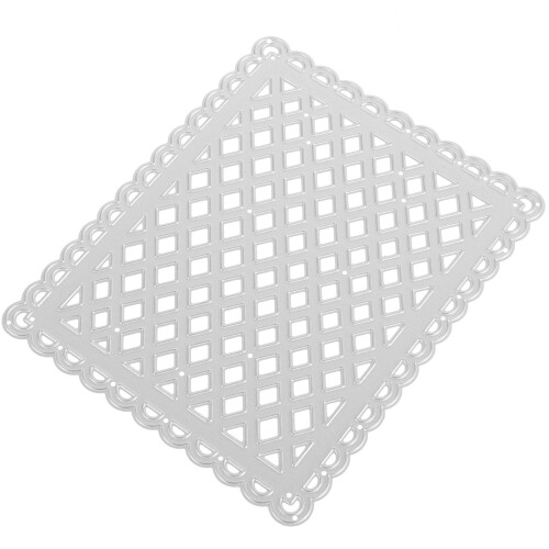 3Pièces Matrice De Découpe Grille Rectangle En Acier Pour Scrapbooking 1