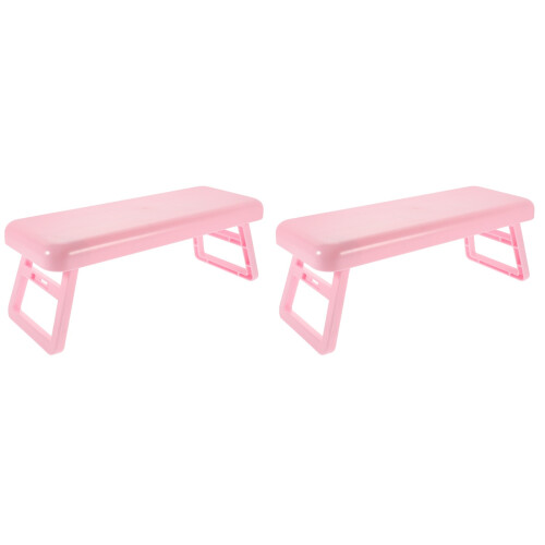 2Pièces Coussin Repose-Main Ongles ABS Rose Design Pliable Et Stylé 2