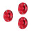 3Pièces Cache-Centre Roue Rouge Aluminium Protection Poussière Eau 9