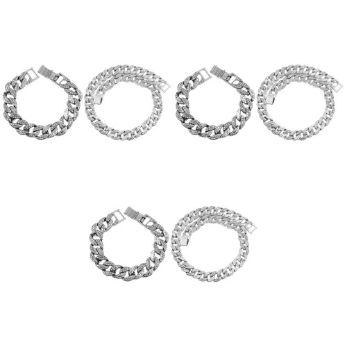 3Ensembles Colliers Et Bracelets Link Argent Style Hip-Hop 2