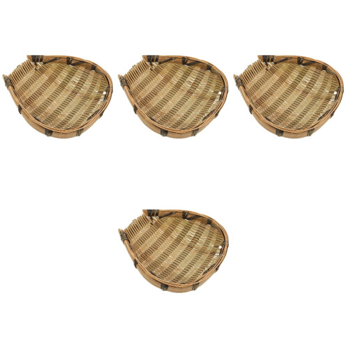 4Pièces Mini Panier Artisanal En Bambou Suspendu Décor École Multi 2
