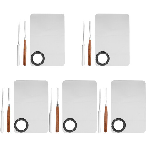 5Ensembles Palettes Métal Colorées Spatules Beauté Durables 1