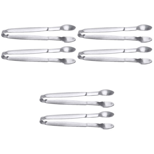6Pièces Pinces En Acier Inoxydable Argentées Mini Pour Sucre Glace 2