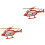 2Pièces Puzzle Bois Educatif 3D Hélicoptère Rouge Jouet 2
