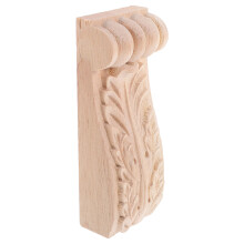 5Pièces Décorations Bois Sculptées Khaki Appliques Coins Élégants