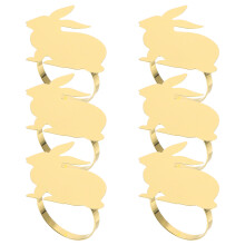 24Pcs Golden Alloy Easter Bunny Napkin Rings Cute Rabbit Table Decor