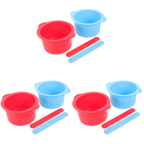 6Pièces Bol Chauffe-Cire Silicone Durable Non Bâtons 2