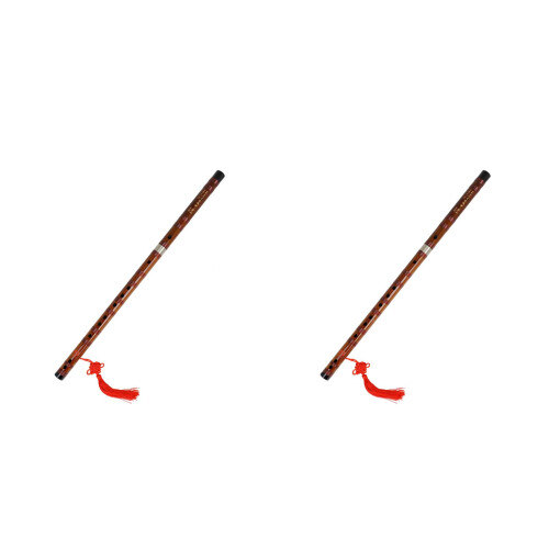 2Pièces Flûte Traditionnelle Bois , Bambou , Son Mélodieux 2
