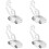4Pièces Clips Fixation Aluminium Argenté Maintien Sécurisé 5