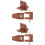 4Ensembles Kit Réparation Tiroirs Arrêts Glissières Marron 7