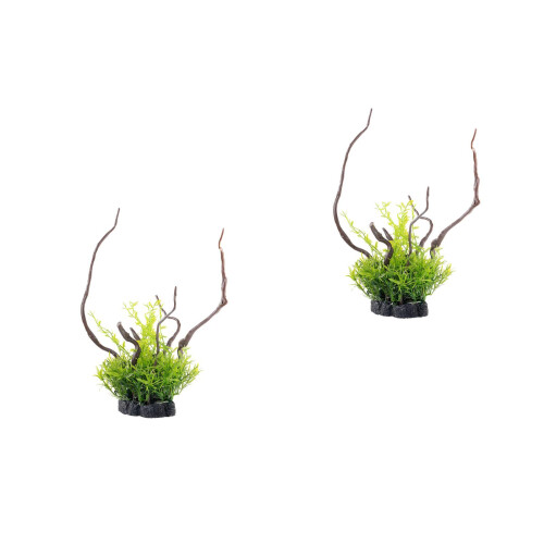 2Pièces Plantes Décoratives Vertes Aquarium Ornement Secure Durable 2