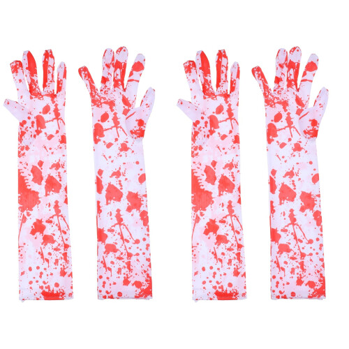 2Paires Ensanglantés Halloween En Polyester Multicolores Cosplay 2