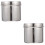 2Pièces Conteneur Stérilisation Inox Argenté Pour Coton 10