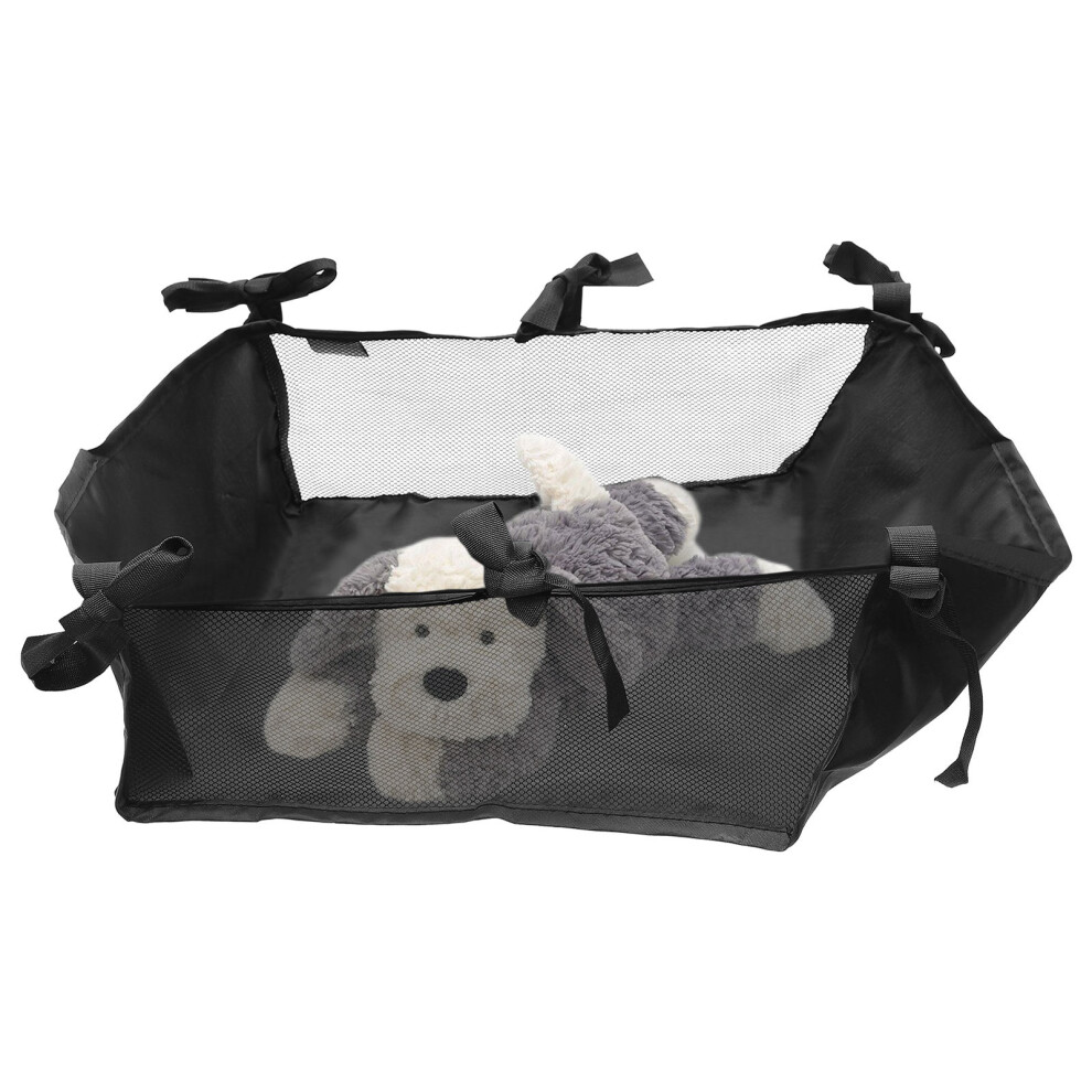 Ohphcall 5Pcs Baby Stroller Storage Bottom Basket Black Oxford Cloth Organizer