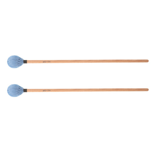 5Pairs Practical Maple Wood Drumsticks Blue Wool for Tongue Drum 2