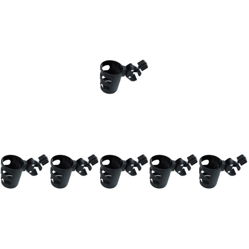 6Pcs Durable Black Stroller Drink Holders Compact Baby Bottle Cup Rack 1