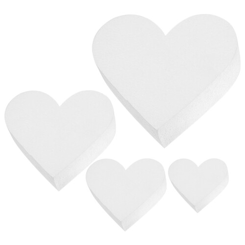 20Pcs Foam Heart Cake Models White for Cake Decorating and Display 1