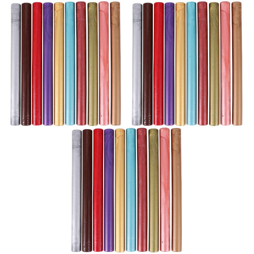 30Pièces Perles De Cire Cachet Vintage Couleurs Multiples Pour Lettres 2