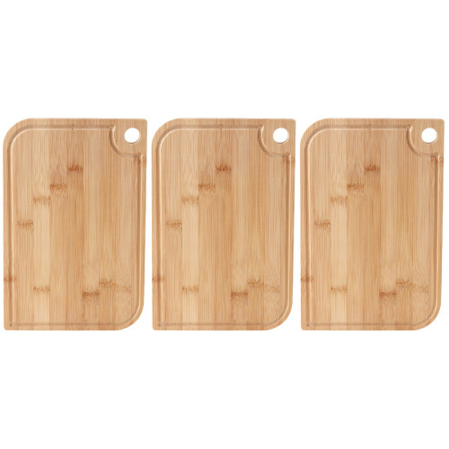 3Pcs Sturdy Bamboo Pastry Mat Light Brown Kitchen Cutting Board 2
