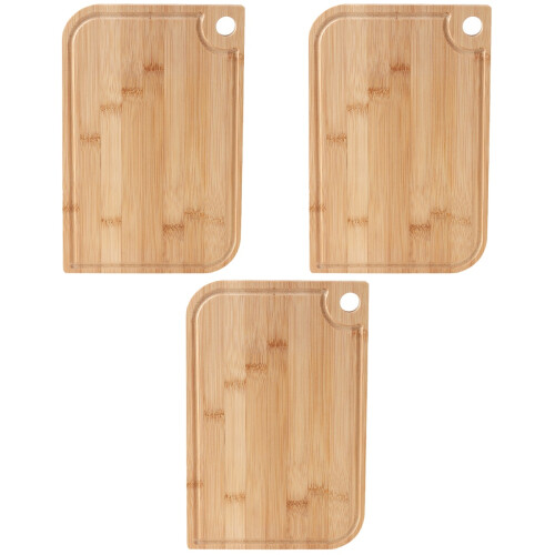 3Pcs Sturdy Bamboo Pastry Mat Light Brown Kitchen Cutting Board 1