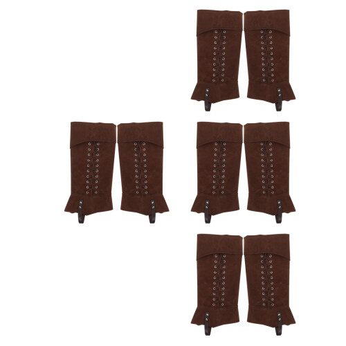 4Paires Couvre-Bottes Cuir Pour Costume Médiéval 2