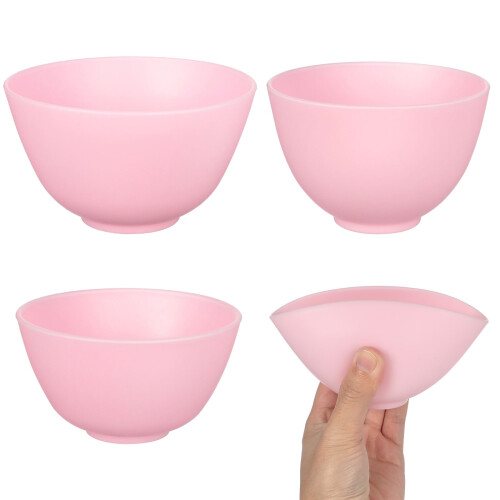 6Pièces Bols Esthétiques Roses En Silicone Pour Masques Et DIY