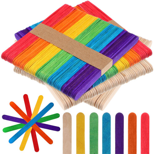 600Pièces Bâtonnets En Bois Multicolores Pour Artisanat Glaces DIY