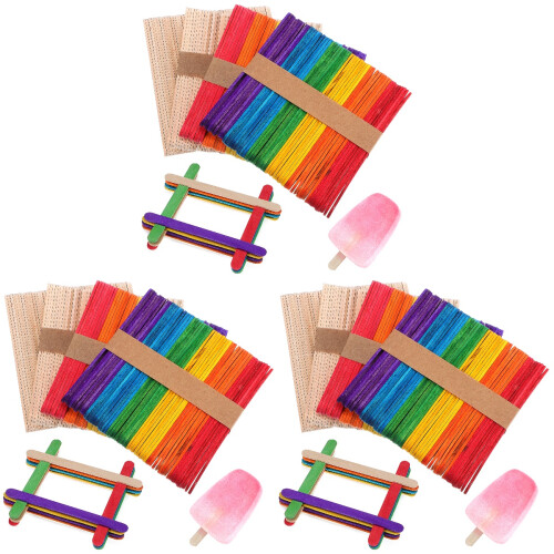 600Pièces Bâtonnets En Bois Multicolores Pour Artisanat Glaces DIY 1