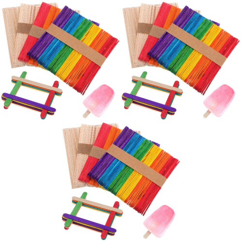 600Pièces Bâtonnets En Bois Multicolores Pour Artisanat Glaces DIY 2