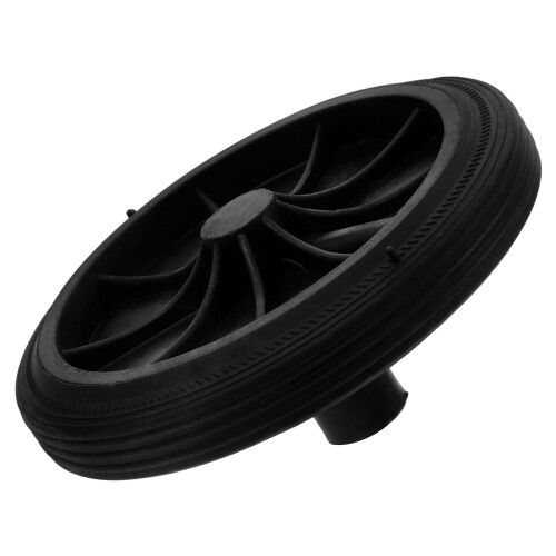 2Pcs Black Plastic Rubber Wheels for Trash Can Repairs 1