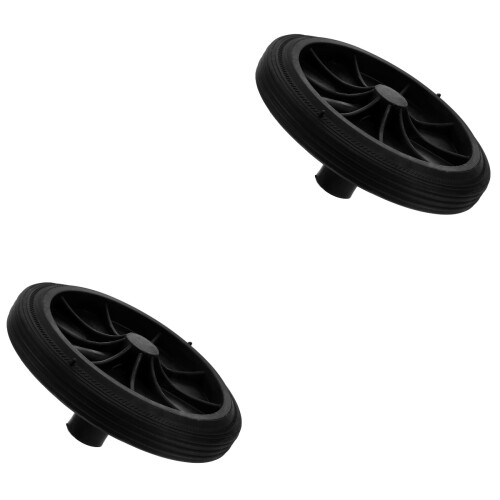 2Pcs Black Plastic Rubber Wheels for Trash Can Repairs 2