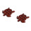 2Pièces Plateau Snack Tortue Bois Marron Élégant Pour Usage 5