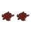 2Pièces Plateau Snack Tortue Bois Marron Élégant Pour Usage 6