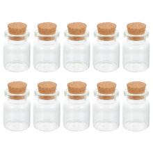 60Pièces Petits Bocaux En Verre Transparent À Bouchon De Liège Bois