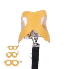 Yellow Hamster Harness Set with Bells - Soft Faux Leather & Nylon