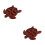 2Pièces Plateau Snack Tortue Bois Marron Élégant Pour Usage 7
